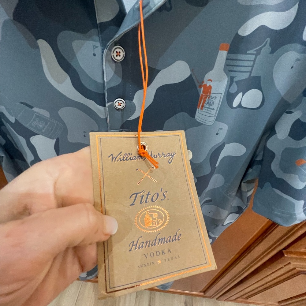 Gray Men’s Golf Shirt William Murray x Tito’s - Picture 4 of 8